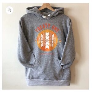 Gray Hoodie with Orange Graphic by